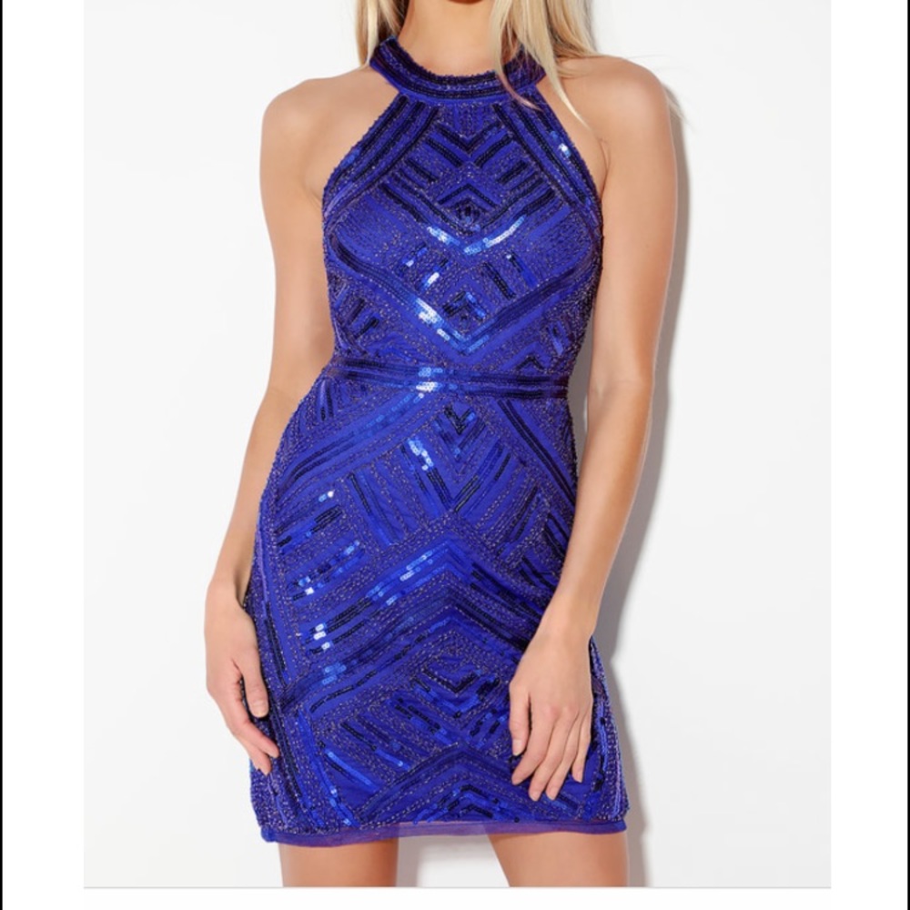 Lulus Royal Blue Sequin Formal Cocktail Dress